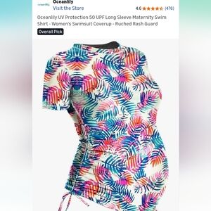 Ocean 🌊 Lily Maternity Colorful Rash Guard Top